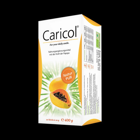 Eine Packung Caricol, 20 Sticks à 20 Gramm