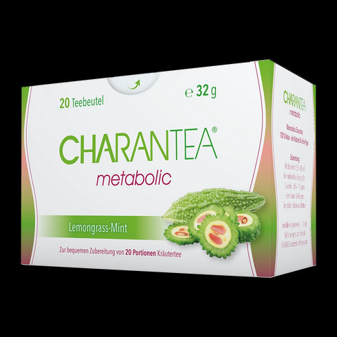 Eine Packung CHARANTEA metabolic lemongrass/mint, 20 Beutel
