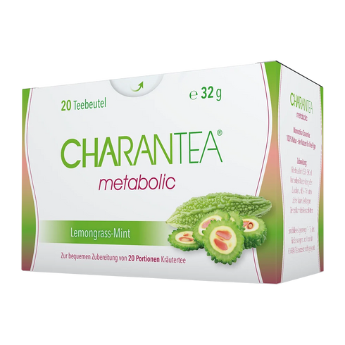 Eine Packung CHARANTEA metabolic lemongrass/mint, 20 Beutel