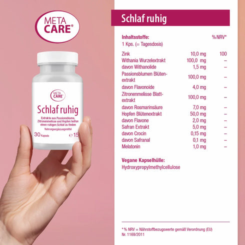 META-CARE Schlaf ruhig Inhaltsstoffe