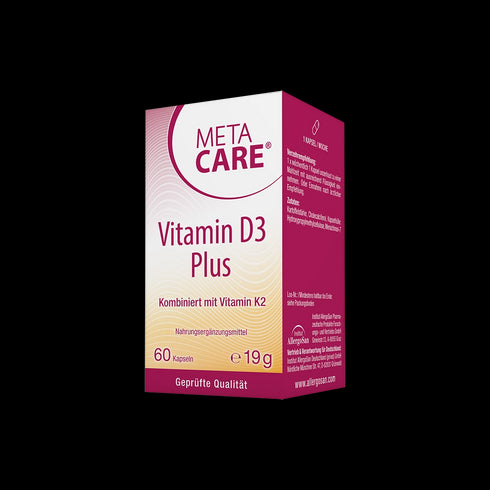 Eine Packung META-CARE Vitamin D3 Plus, 60 Kapseln