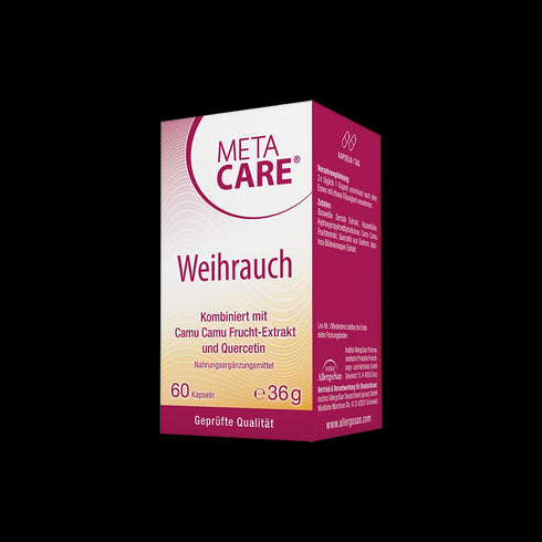 Eine Packung META-CARE Weihrauch, 60 Kapseln
