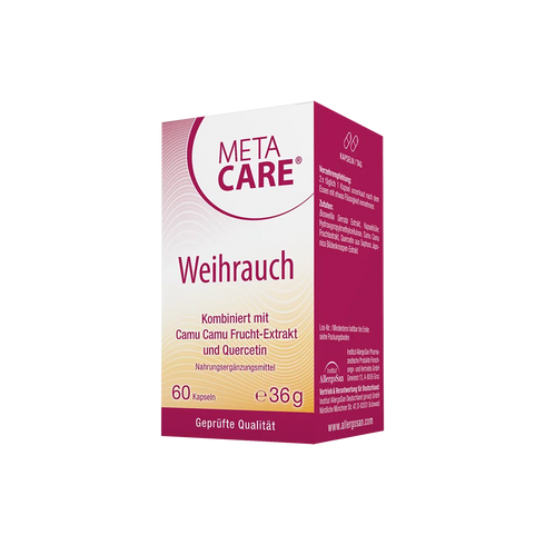Eine Packung META-CARE Weihrauch, 60 Kapseln
