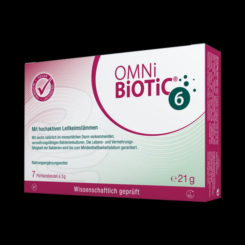 Eine Packung OMNi-BiOTiC 6, 7 Sachets à 3 Gramm