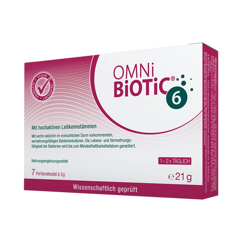 Eine Packung OMNi-BiOTiC 6, 7 Sachets à 3 Gramm
