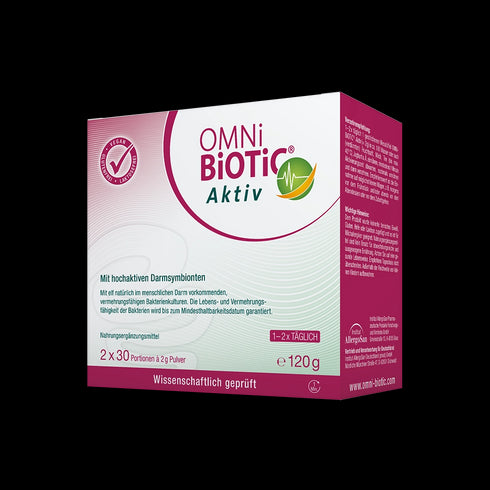 Eine Doppelpackung OMNi-BiOTiC Aktiv, 2 Mal 60 Gramm Pulver