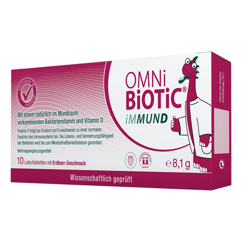 Eine Packung OMNi-BiOTiC iMMUND, 10 Lutschtabletten
