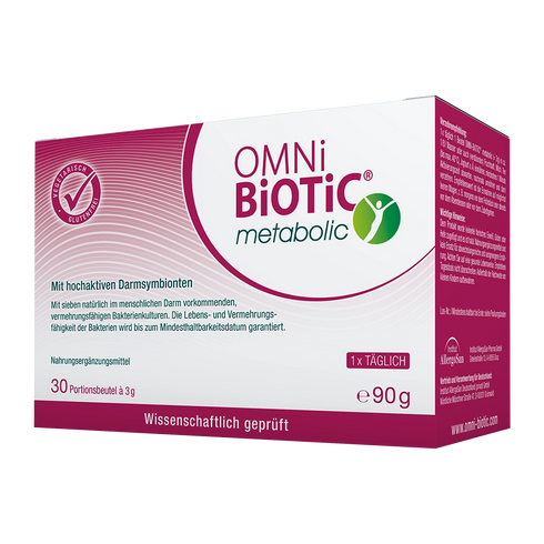 Eine Packung OMNi-BiOTiC metabolic, 30 Sachets à 3 Gramm