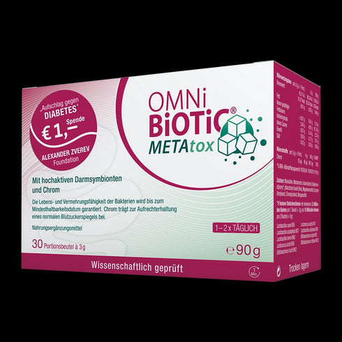 Eine Packung OMNi-BiOTiC METAtox, 30 Sachets à 3 Gramm