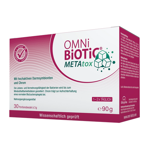 Eine Packung OMNi-BiOTiC METAtox, 30 Sachets à 3 Gramm