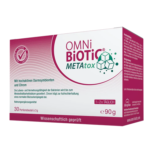 Eine Packung OMNi-BiOTiC METAtox, 30 Sachets à 3 Gramm