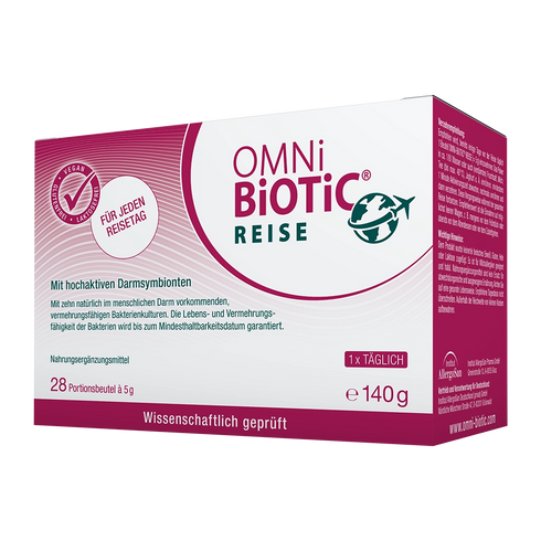 Eine Packung OMNi-BiOTiC REISE, 28 Sachets à 5 Gramm