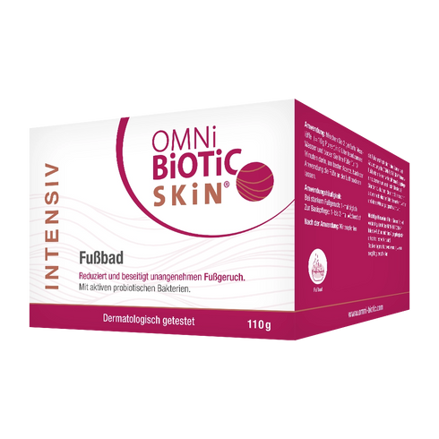Eine Packung OMNi-BiOTiC SKiN Intensiv-Fußbad, 110 Gramm