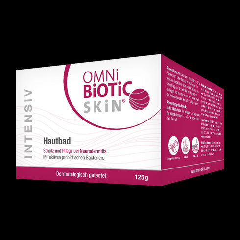 Eine Packung OMNi-BiOTiC SKiN Intensiv-Hautbad, 125 Gramm