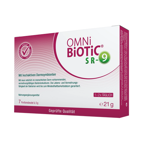 Eine Packung OMNi-BiOTiC SR-9, 7 Sachets à 3 Gramm