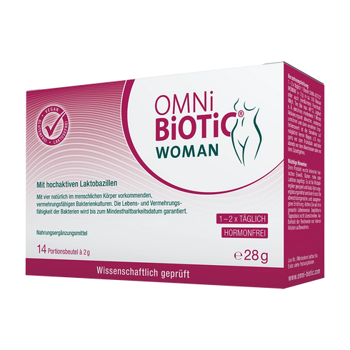 Eine Packung OMNi-BiOTiC WOMAN, 14 Sachets à 2 Gramm
