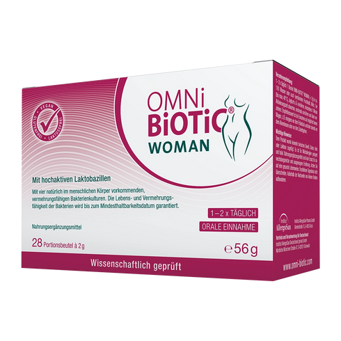 Eine Packung OMNi-BiOTiC WOMAN, 28 Sachets à 2 Gramm