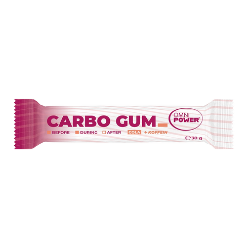 Eine Packung OMNi-POWER CARBO GUM Cola + Koffein, 1 Stück