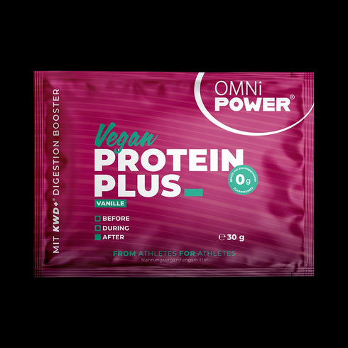 Eine Packung OMNi-POWER PROTEIN PLUS, Vanille Sachet 30 Gramm