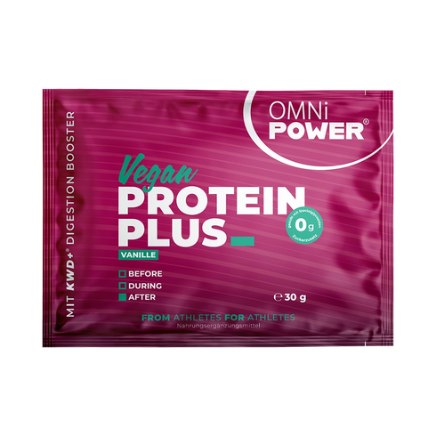 Eine Packung OMNi-POWER PROTEIN PLUS, Vanille Sachet 30 Gramm