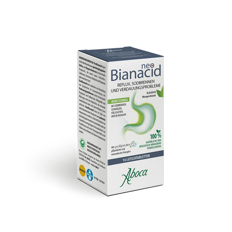 Eine Packung Aboca NeoBianacid, 14 Tabletten