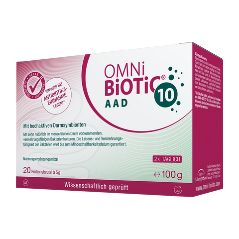 Eine Packung OMNi-BiOTiC 10 AAD, 20 Sachets à 5 Gramm