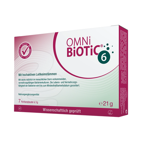 Eine Packung OMNi-BiOTiC 6, 7 Sachets à 3 Gramm