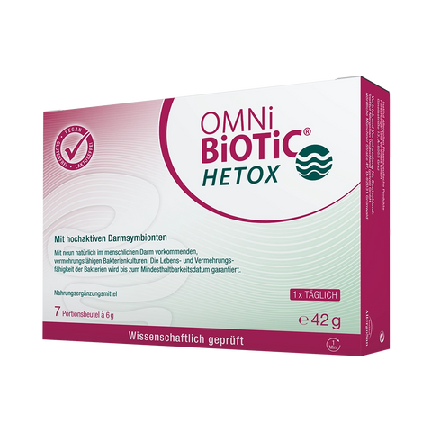 Eine Packung OMNi-BiOTiC HETOX, 7 Sachets à 6 Gramm