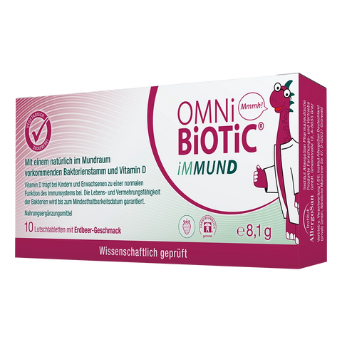 Eine Packung OMNi-BiOTiC iMMUND, 10 Lutschtabletten