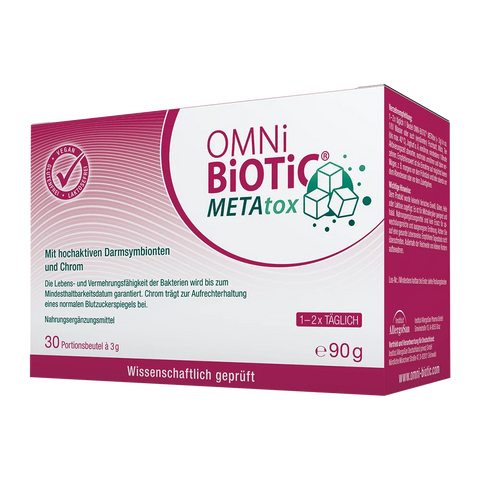 Eine Packung OMNi-BiOTiC METAtox, 30 Sachets à 3 Gramm
