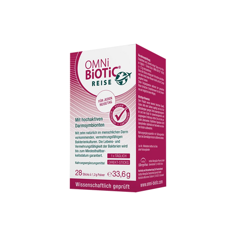 Eine Packung OMNi-BiOTiC REISE, 28 Direkt-Sticks à 1,2 Gramm