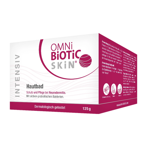 Eine Packung OMNi-BiOTiC SKiN Intensiv-Hautbad, 125 Gramm