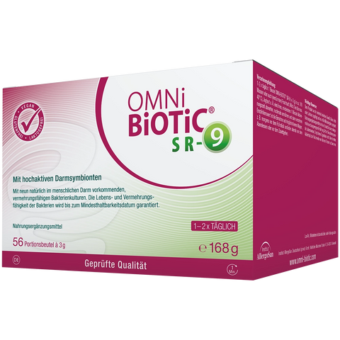 Eine Packung OMNi-BiOTiC SR-9, 56 Sachets à 3 Gramm