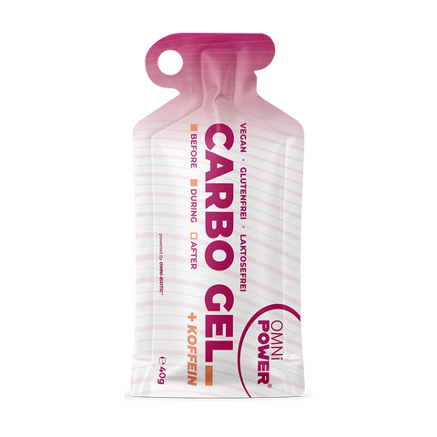 Eine Packung OMNi-POWER CARBO GEL neutral + Koffein, 1 Stück