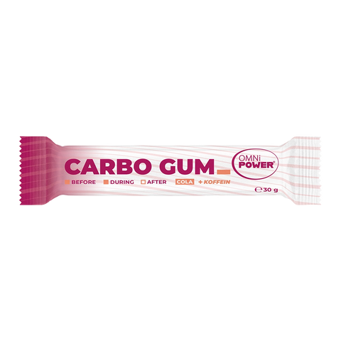 Eine Packung OMNi-POWER CARBO GUM Cola + Koffein, 1 Stück